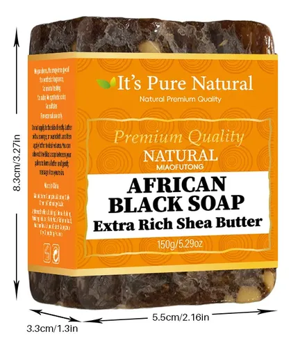 Jabón Negro Africano 150g Limpieza Facial Corporal Artesanal
