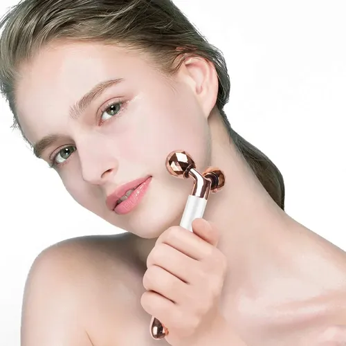 Rodillo Facial De Jade Eléctrico 3 En 1 Cuarzo Rosa