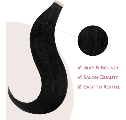 Extensiones De Cabello Humano Jet Black Wennalife 10 In 20 G
