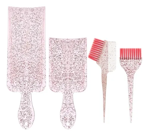 Pincel Rosa Para Teñir El Cabello Con Forma De Peine Con Res