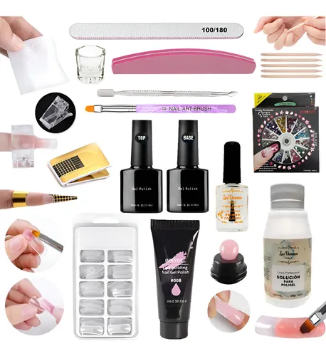 Kit Powder Gel Uv Led Clear P Capsulas Dual System S Poligel