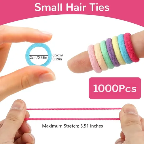 1000 Pcs Donas Elásticas Para Cabello Peinados Niñas  Jes