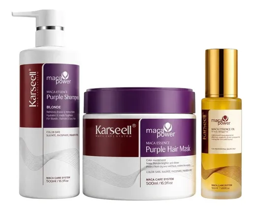 Kit Karseell Matizador Mascara 500ml+oleo 50ml+shampoo 500ml