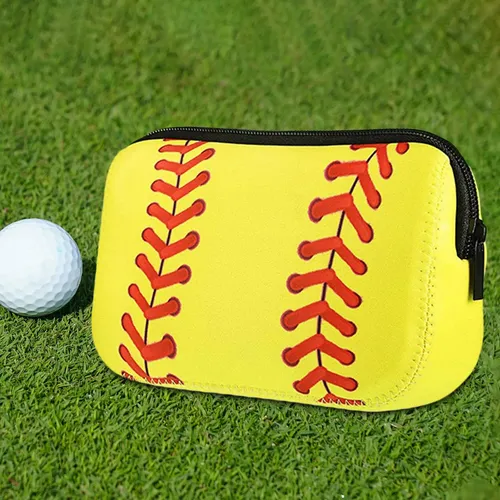 Bolsa De Maquillaje De Softbol, Bolsa De Aseo De Amarillo Z