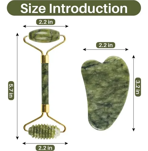 Rodillo Facial De Jade Shenghang 14.3×6.3cm Antiarrugas