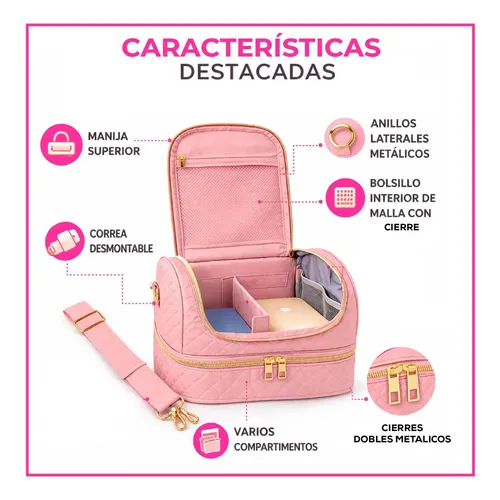 Neceser Organizador 2 Niveles Para Cabina De Uñas/maquillaje