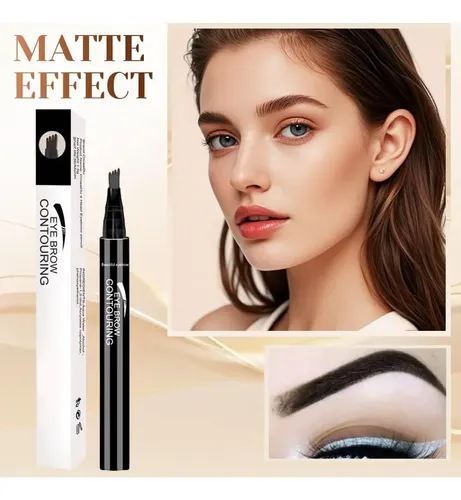 Lápiz Para Cejas 4- Punta Microblading Marrón