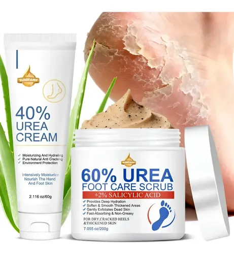 Set Crema Y Exfoliante Para Pies Con Urea 40% Y 60%