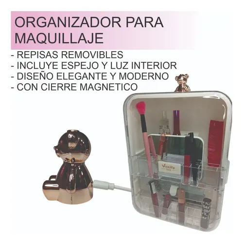 Organizador Para Maquillaje Porta Cosmeticos Con Luz Blanco
