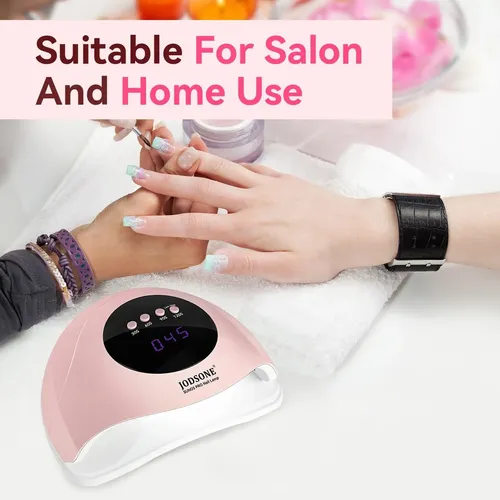 Lámpara Uv Led Para Uñas Rosa Con 4 Tiempos Y Sensor
