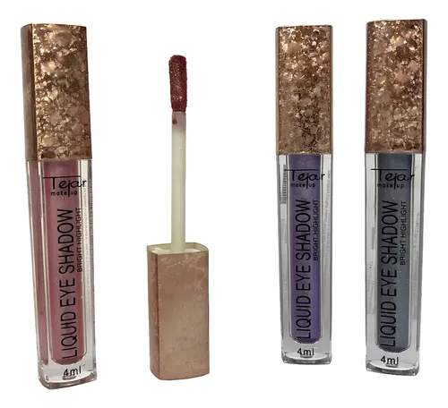 Sombra Líquida Tejar Make Up x3 Blanco Acabado Brillante Waterproof