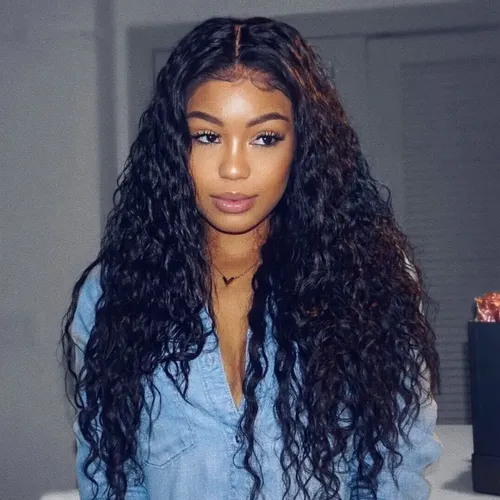 Peluca Larga Rizada Negra Afro Para Mujer