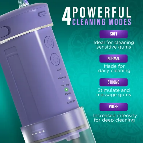 Gurunanda, Hilo Dental Compacto Con Agua Para El Cuidado Buc Lavanda