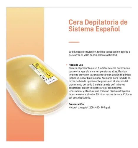 Cera Depilatoria ( Miel O Vegetal ) Biobellus 1kg
