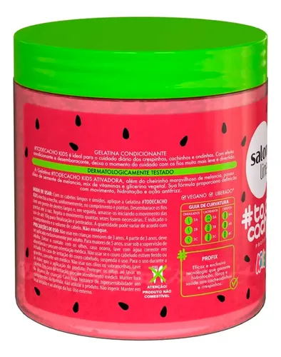 Salon Line To De Cacho Kids Gelatina Anti Frizz Sandia 550gr