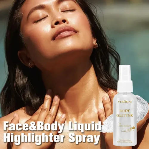 Iluminador En Aerosol Para Cuerpo Y Cabello, Color Blanco Pl