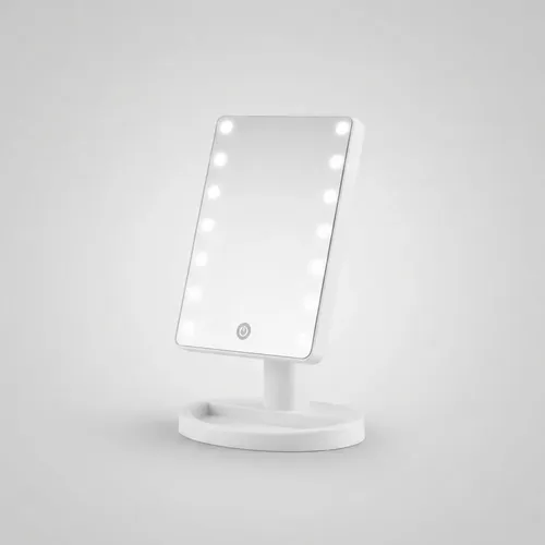 Espejo De Maquillaje Luz Led Rectangular Bateria 16 Luces
