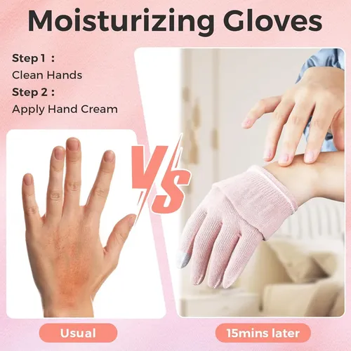 Guantes De Algodón Hidratantes Rosa Medianos Para Spa