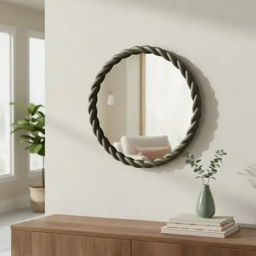 Espejo Cirular Vgo Diseño Moderno Plastico 40cm Colores Negro