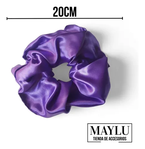Colitas, Scrunchies Xl De Pelo De Raso Antifrizz Violeta