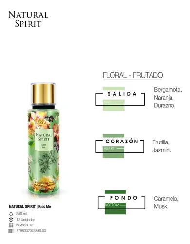 Body Splash Natural Spirit Kiss Me 250ml