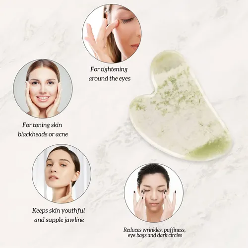 Set 3 Gua Sha Facial Cuarzo Piedra Masajeador Corporal