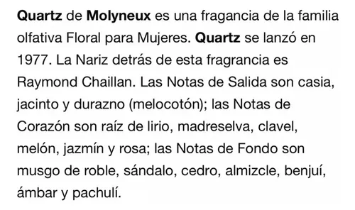 Perfume Mujer Molyneux Quartz Edp 100 mL