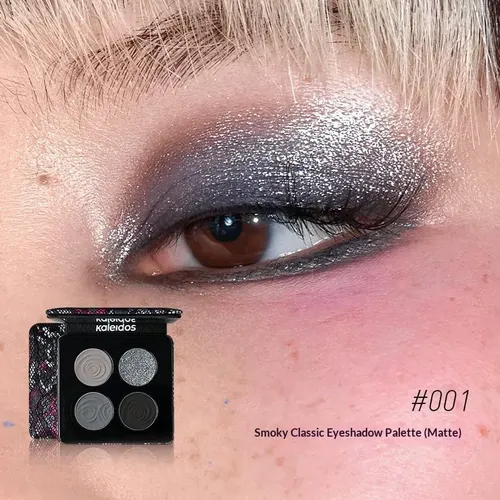 Paleta Kaleidos Glitter 4 Sombras, 6 Tonos, Acabado Mezcla