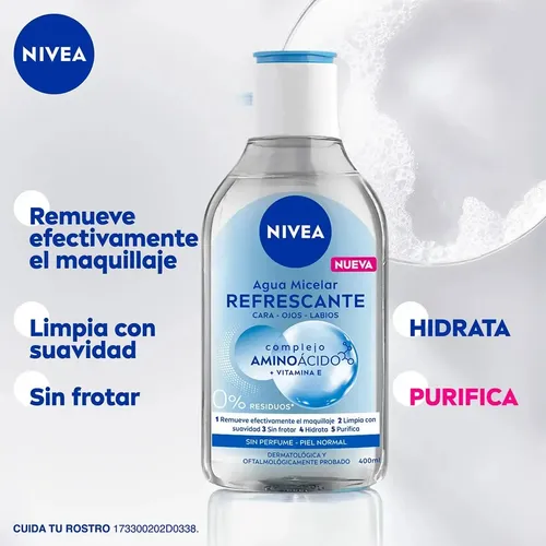 Agua Micelar Nivea Piel Normal Complejo Aminoácido 400 Ml
