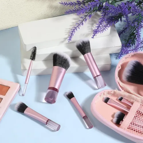 Set De 10 Brochas De Maquillaje Mini Con Cerdas Suaves Para