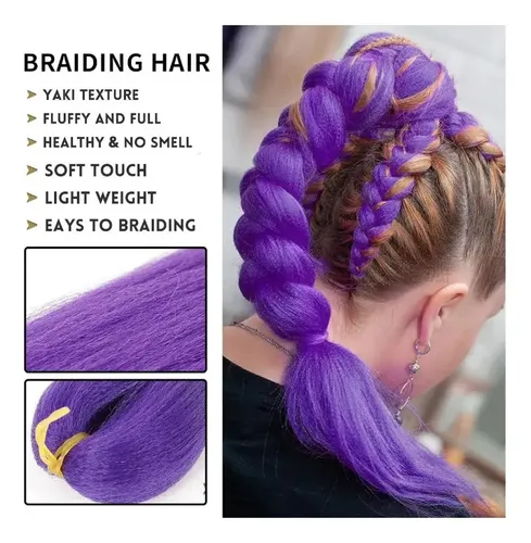 Yq Y 2pcs Cabello De Trenzas Moradas: Cosplay De Vestuario