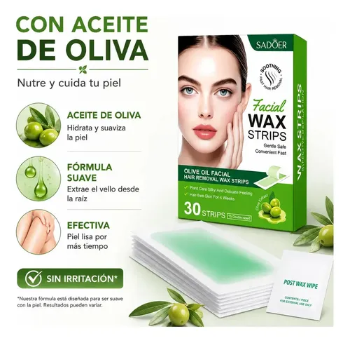 30 Tiras Depilatorias Rostro Piernas Axilas