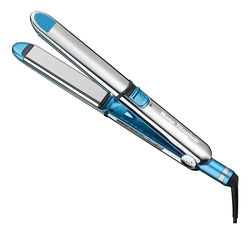 Plancha de pelo Babyliss pro Nano Titanium Optima 3000 BABSS3000T en acero inoxidable y con placas de titanio color plateada y celeste