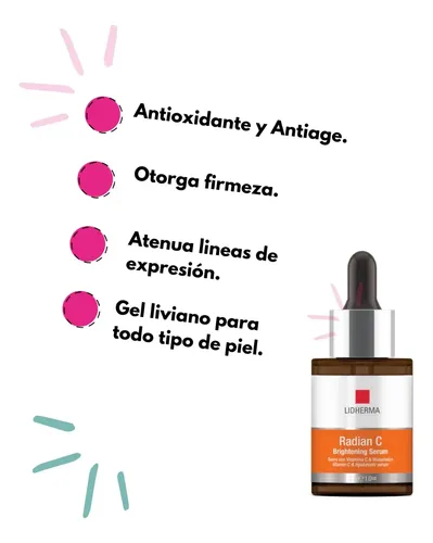 Lidherma Radian C Serum 30 Gr Gotero Vit C Hialuronico