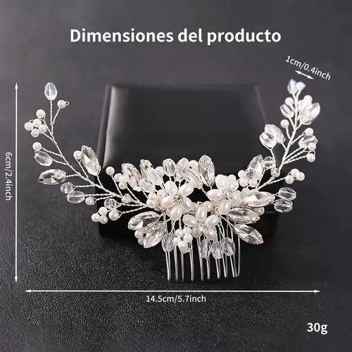 Tocado Para Boda Peine Para Peinado Tiara Para Novia Platead