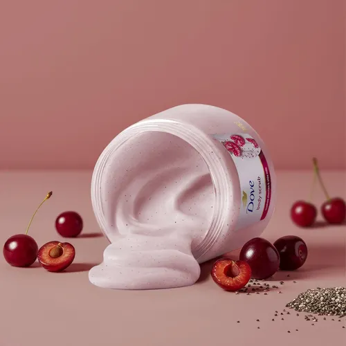 Exfoliante Corporal Dove Con Cerezas Y Leche De Chía, 15 Onz