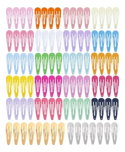 100 Hebillas De Pelo Broche Tic Tac Blister Unidades Surtido