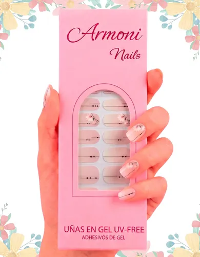 Stickers De Uñas Adhesivas Armoni Nails Gel X22 Sin Lámpara