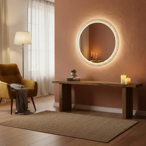 Espejo Circular 70 Cm Con Luz Led Decorativo Y Triple Touch