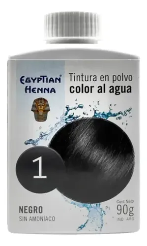 Henna Tintura En Polvo Color Al Agua X 90gr 1 Negro