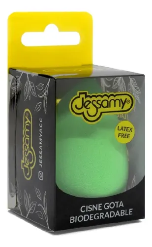 Esponja Gota Blender Sin Latex 3D Jessamy Verde Mediana Maquillaje