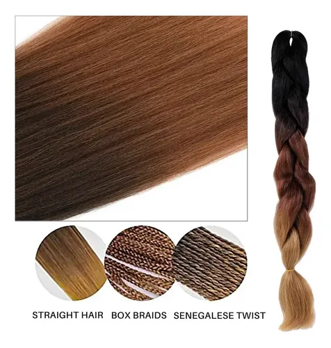[5 Trenzas Sucias, Cabello Trenzado Sintético Graduado, Cabe