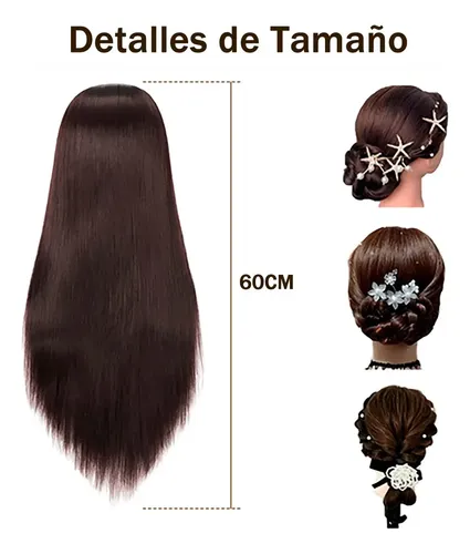 Km Cabeza De Maniquí De Entrenamiento De Peluquería 26 -. Marrón Oscuro