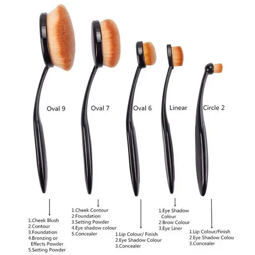 Set X 5 Brochas Oval Profesionales Excelente Calidad,