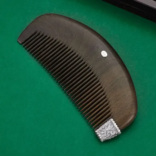 Peine De Cabello De Plata S925 Con Madera De Sándalo Antistá