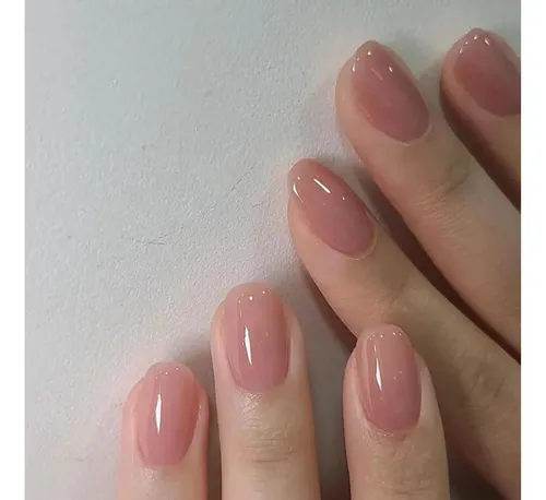 Uñas De Gel Curvlife Apressadas Oval Con Diseño Honey