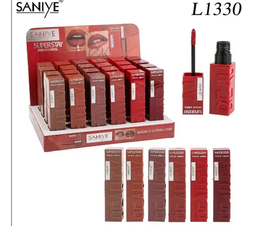 Labial Liquido Mate Saniye Superstay Indeleble L1330 Color Tono 02 Nude