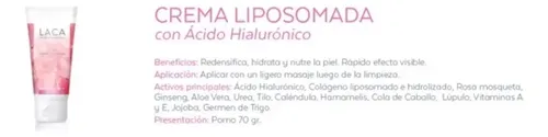 Crema Liposomada Laca Antiage Hipoalergénica Hidratante Rostro Ácido Hialurónico