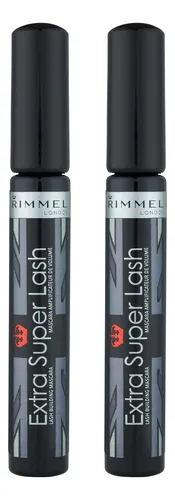Máscara Rimmel Extra Super Lash Negra Sin Grumos Negro