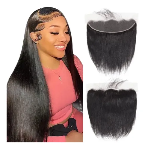 Cabello Liso Con Encaje Frontal, 100% Humano, 14 Pulgadas, N